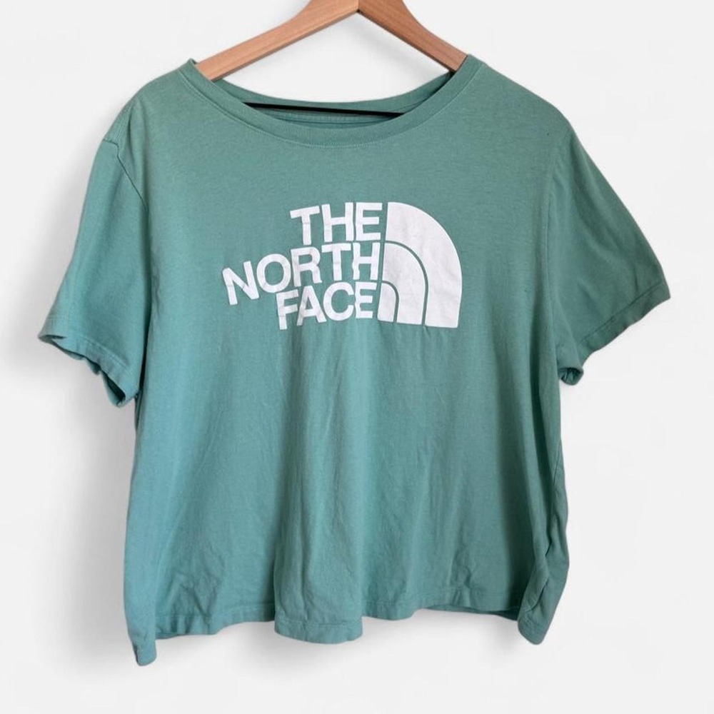 The North Face Green Cropped Logo Graphic Tee Size 2X